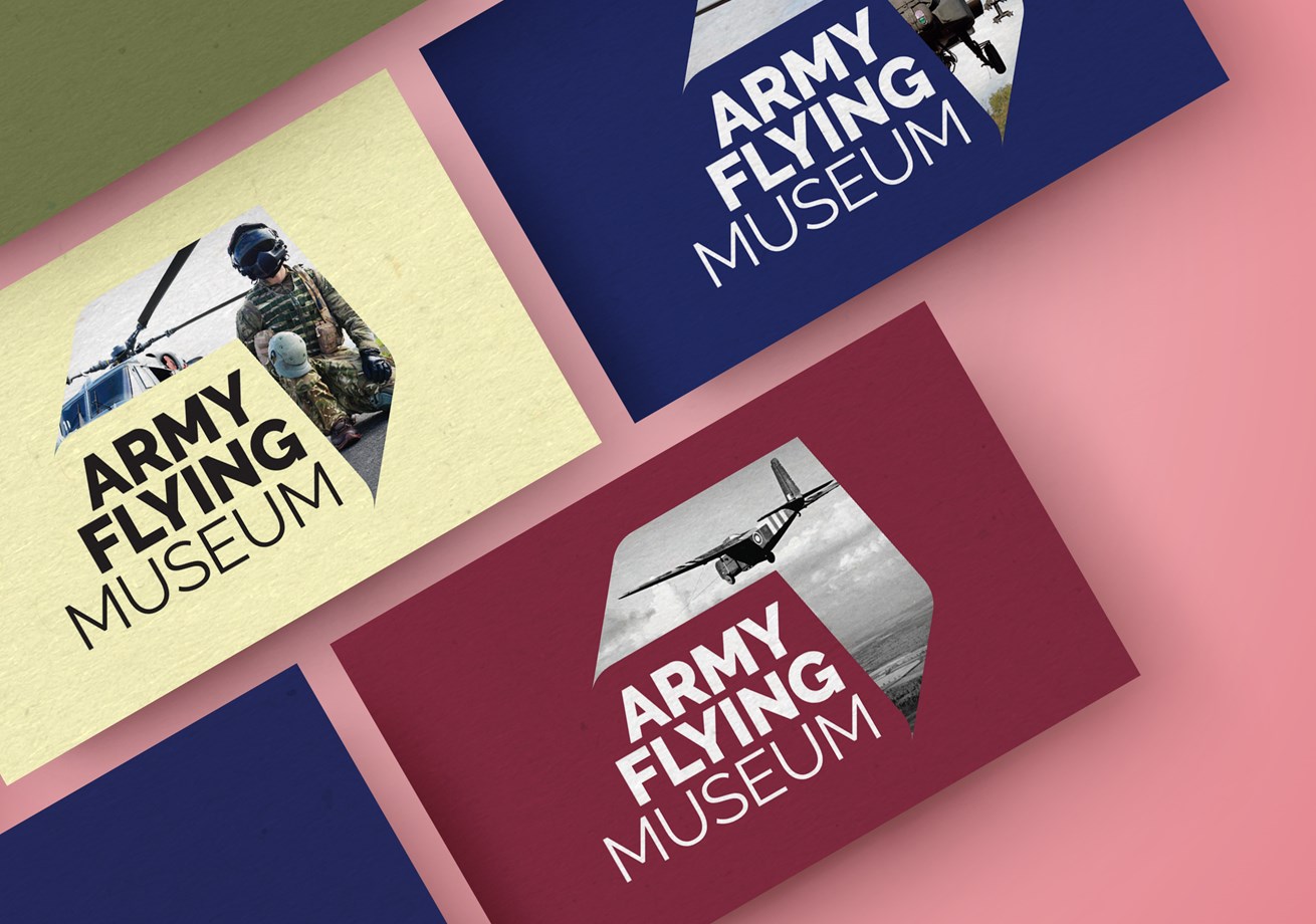 business cards, colour palette, design, army flying